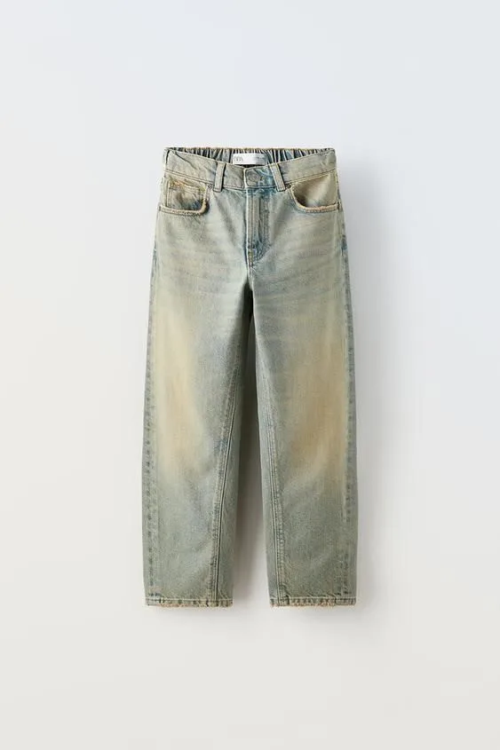 UNISEX DUSTY SAND WIDE LEG JEAS