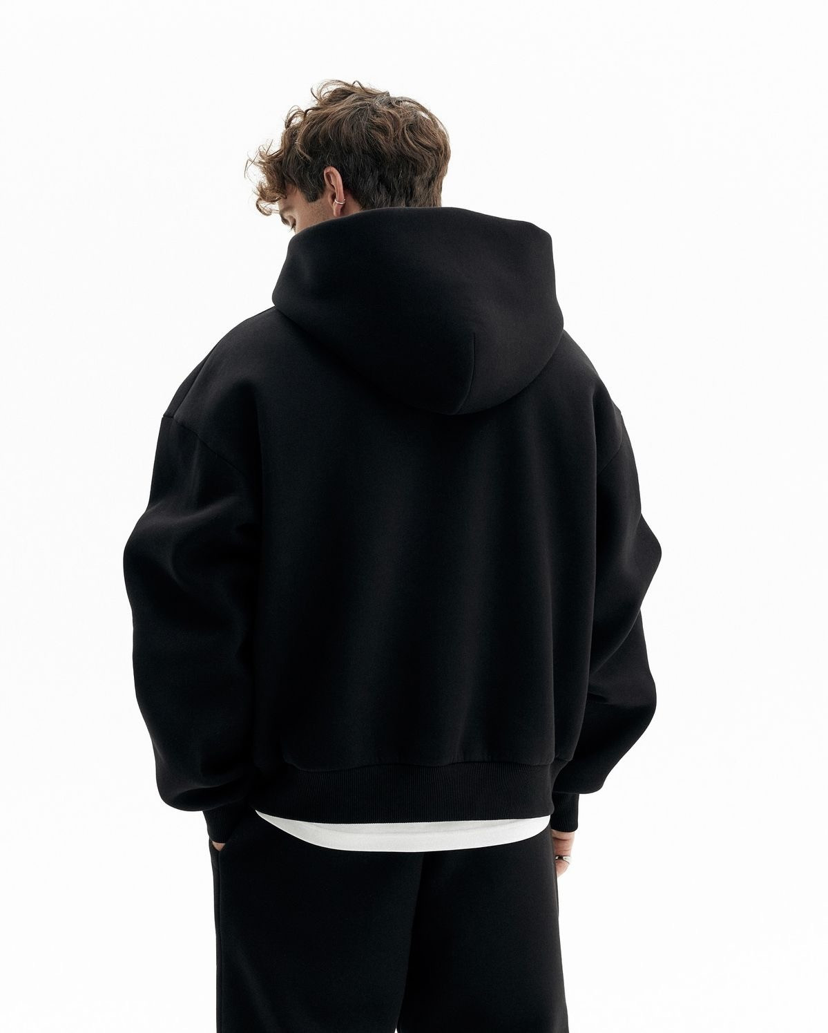 PLAIN UNISEX ZIPPER HOODIE