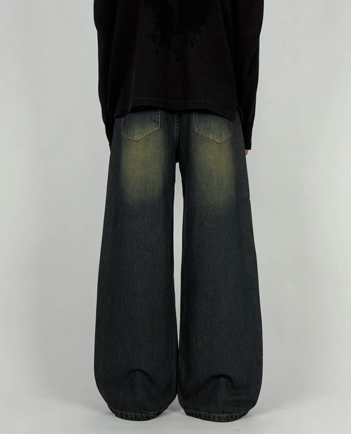 UNISEX VINTAGE WASHED BAGGY JEANS