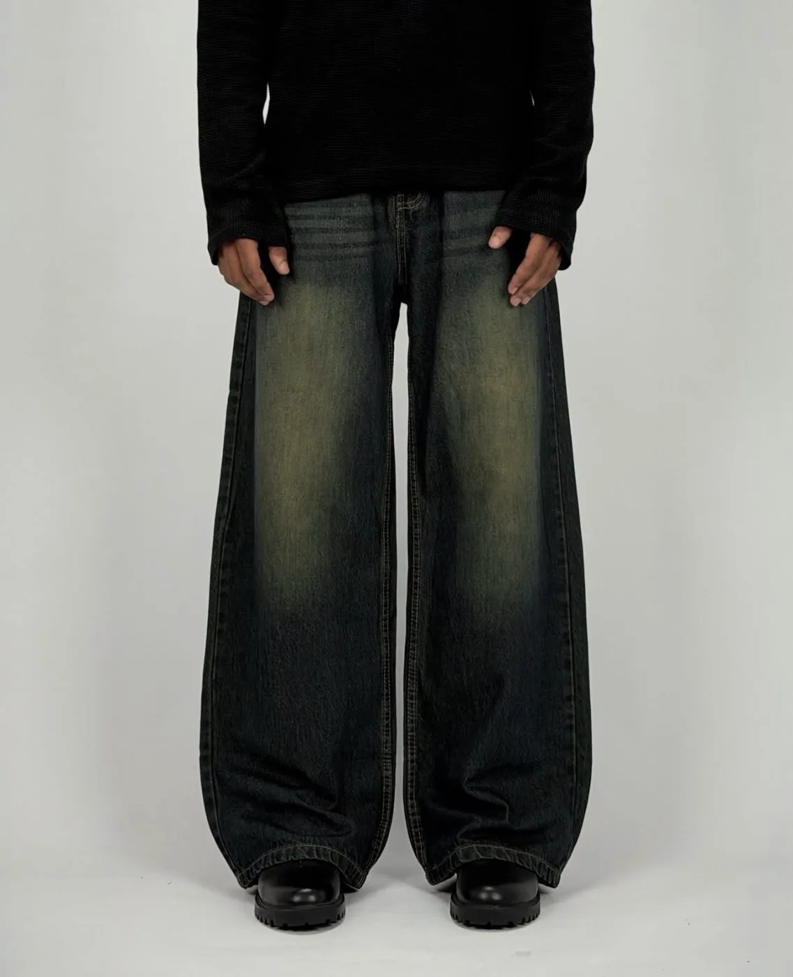 UNISEX VINTAGE WASHED BAGGY JEANS